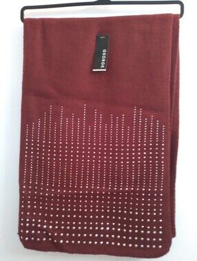 Maroon/Bergundy Scarf with Silver Stud Pattern